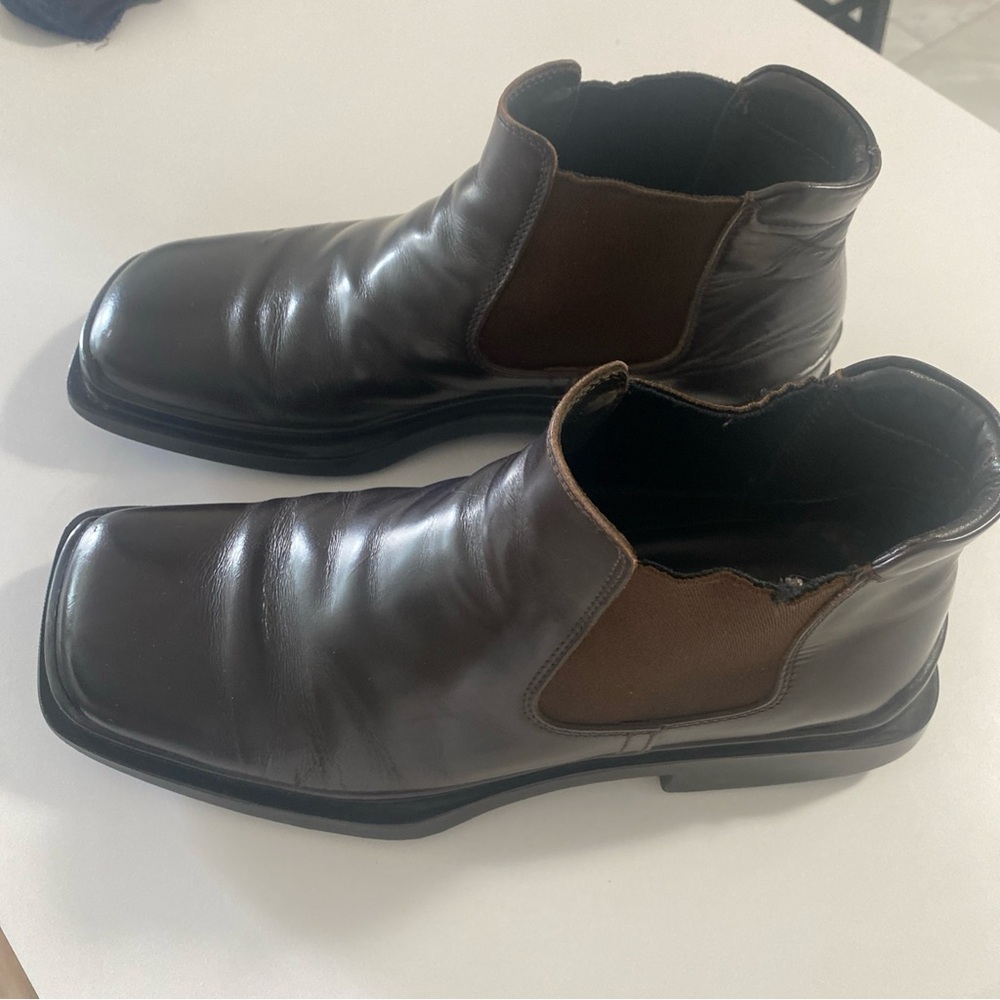 Prada Men Brown Chelsea Leather Ankle Boots Size 7.5  Retail $1190 - Picture 4 of 16